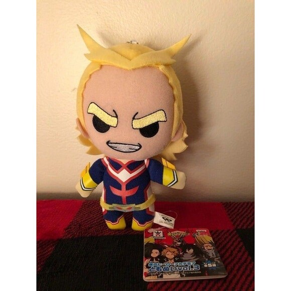 Banpresto My Hero Academia All Might Hero Vol.3 Plush Tomonui Keychain 7" Mascot - Picture 1 of 9